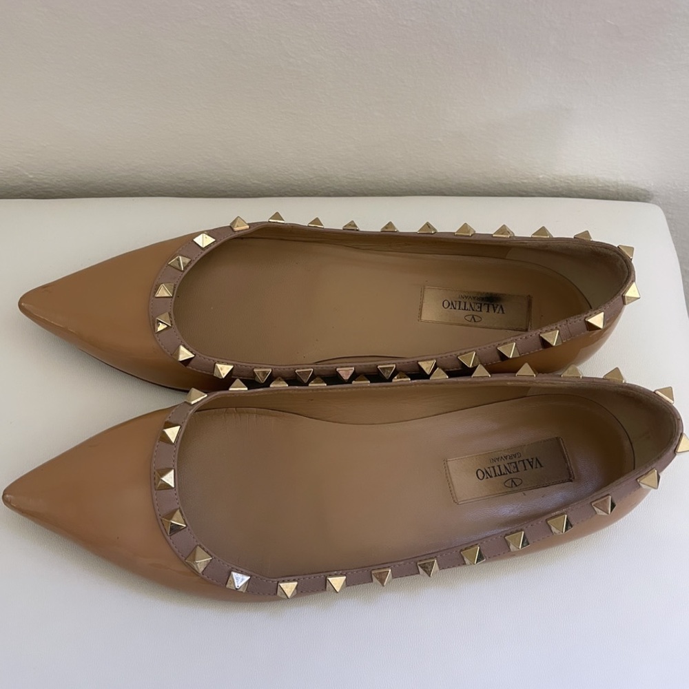 Valentino Rockstud Patent Flat
